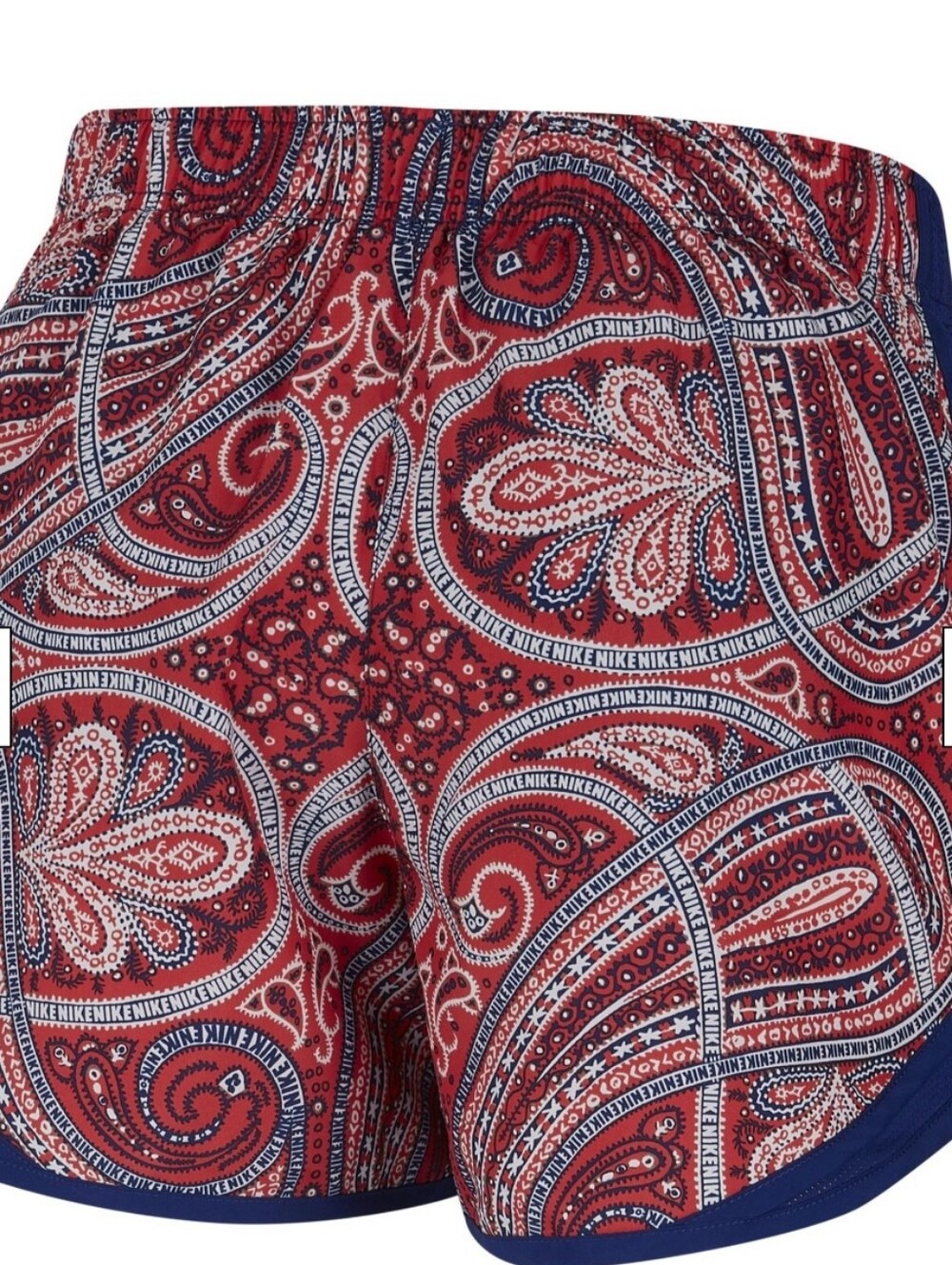 Nike Dri Fit Tempo Running Shorts Red, White And Blue Paisley Size Medium